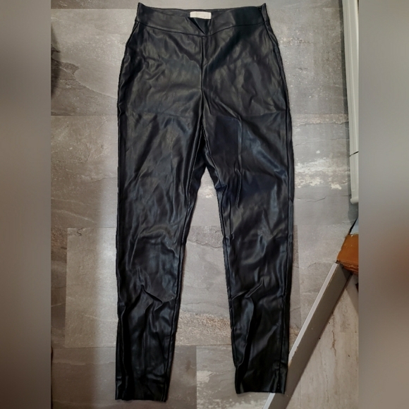 Meshki Shayla Skinny Faux Leather High-Rise Split Pant in Black Women's L. 29". - Picture 14 of 15